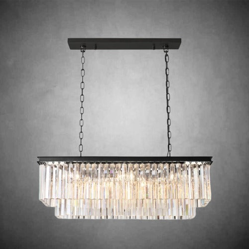 XINYUE 2-Layer Crystal Rectangle Chandelier