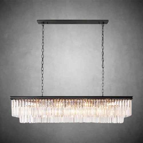 XINYUE 2-Layer Crystal Rectangle Chandelier