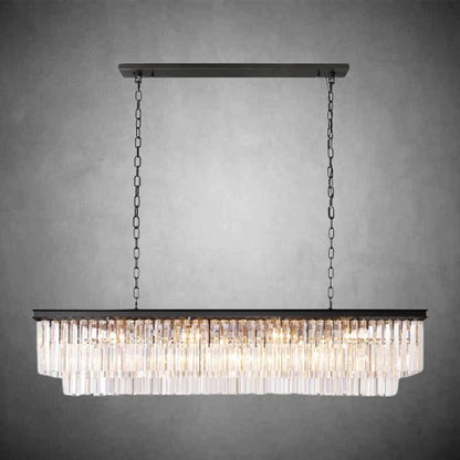 XINYUE 2-Layer Crystal Rectangle Chandelier