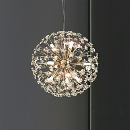 Decorative Crystal Ball Dandelion Chandelier Round Ceiling Pendant Light Fixture For Living/ Bedroom