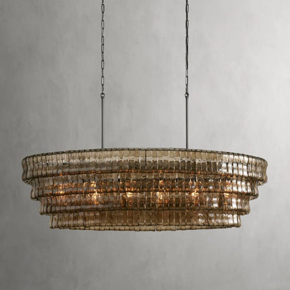 Ghiaccio Glass Oval Chandelier