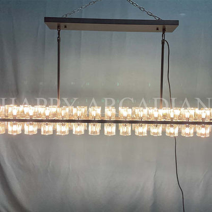 xinyue Lighting  Harrison Crystal Rectangular Chandelier 54" 72"