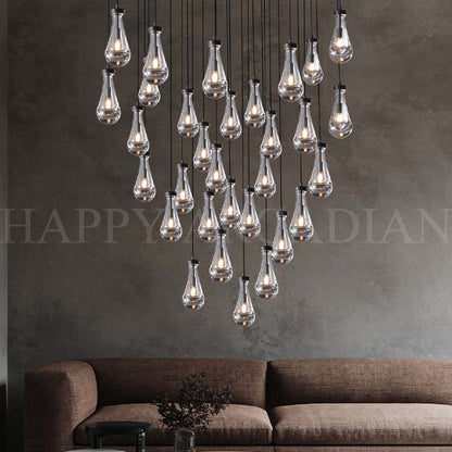 xinyue Lighting Raindrop Round Chandelier 60″, 31-Lights