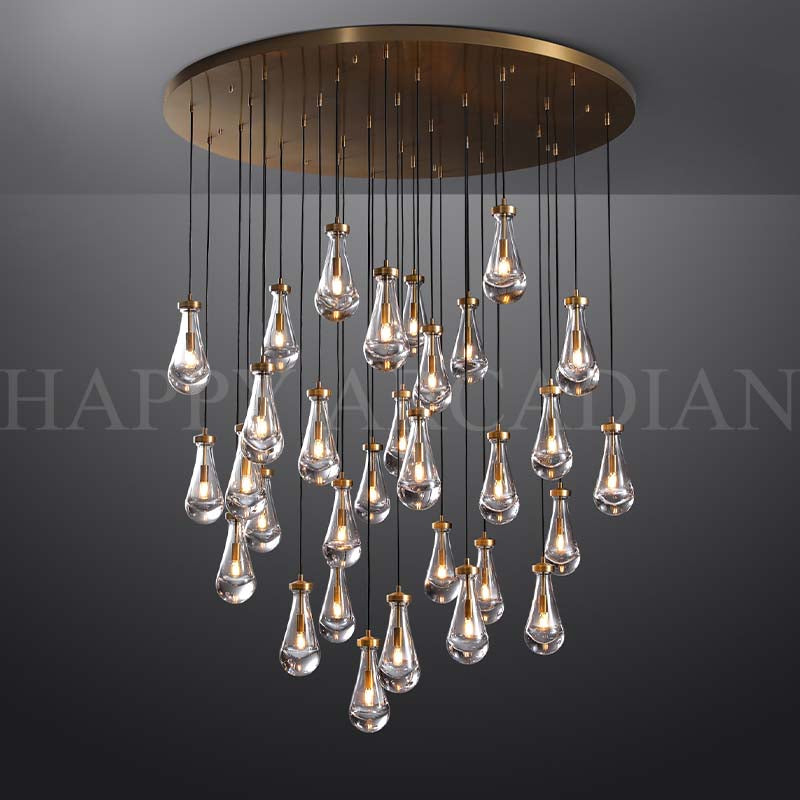 xinyue Lighting Raindrop Round Chandelier 60″, 31-Lights