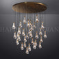xinyue Lighting Raindrop Round Chandelier 60″, 31-Lights