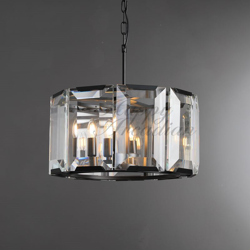 xinyue Lighting Crystal Round Chandelier for Living Room Bedroom Dining Room