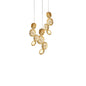 Modern Copper LED Circular Luxury Light Fixture. Staircase Chandelier