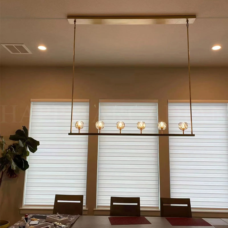 xinyue Bola De Clear Cristal Linear Chandelier 48"