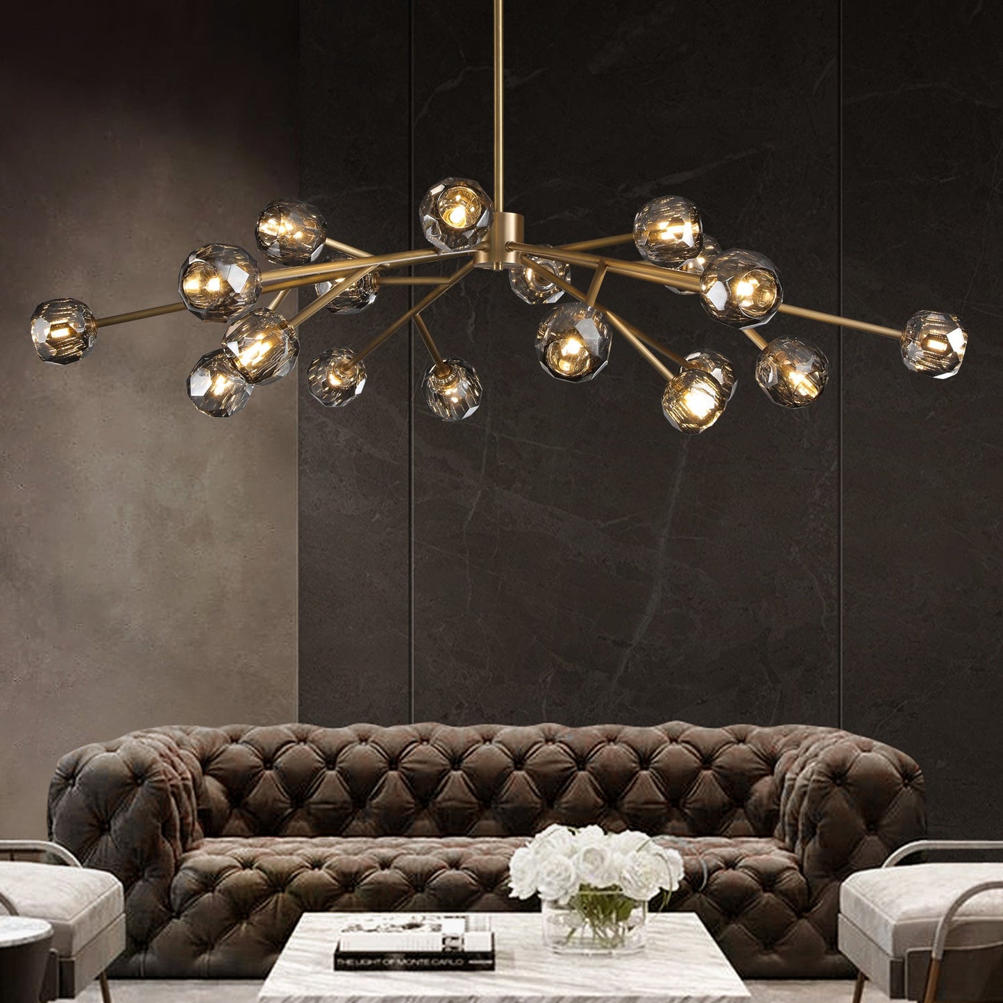 xinyue Lighting  De Smoke Crystal Round Chandelier 60"