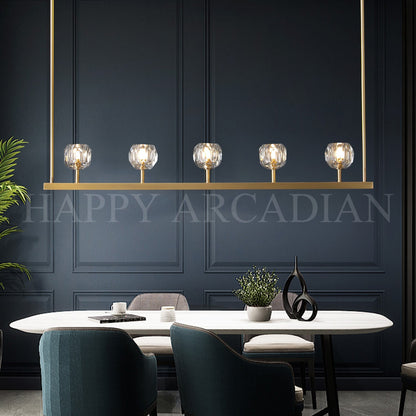 xinyue Bola De Clear Cristal Linear Chandelier 48"