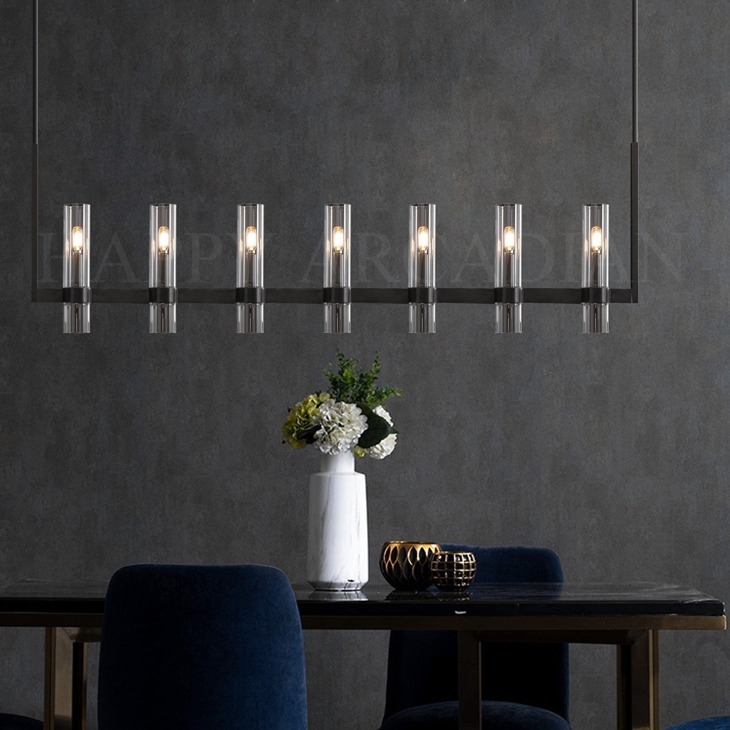 xinyue Lighting Rebecca Linear Chandelier Modern 60", 7-Light