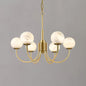 Modern Alabaster Chandelier, Pendant Brass Chandelier