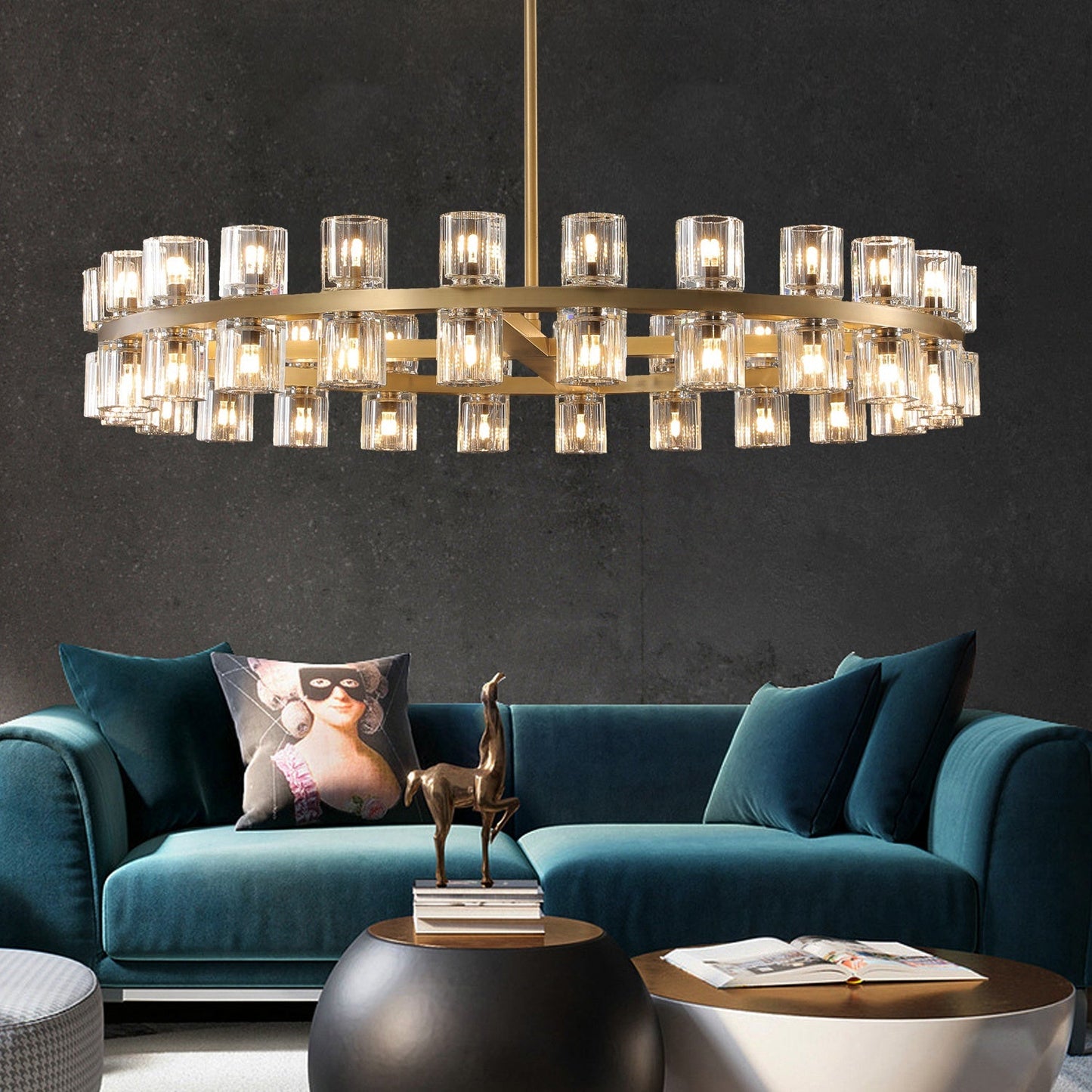 xinyue Lighting Harrison Round Chandelier 36″, 36-Lights