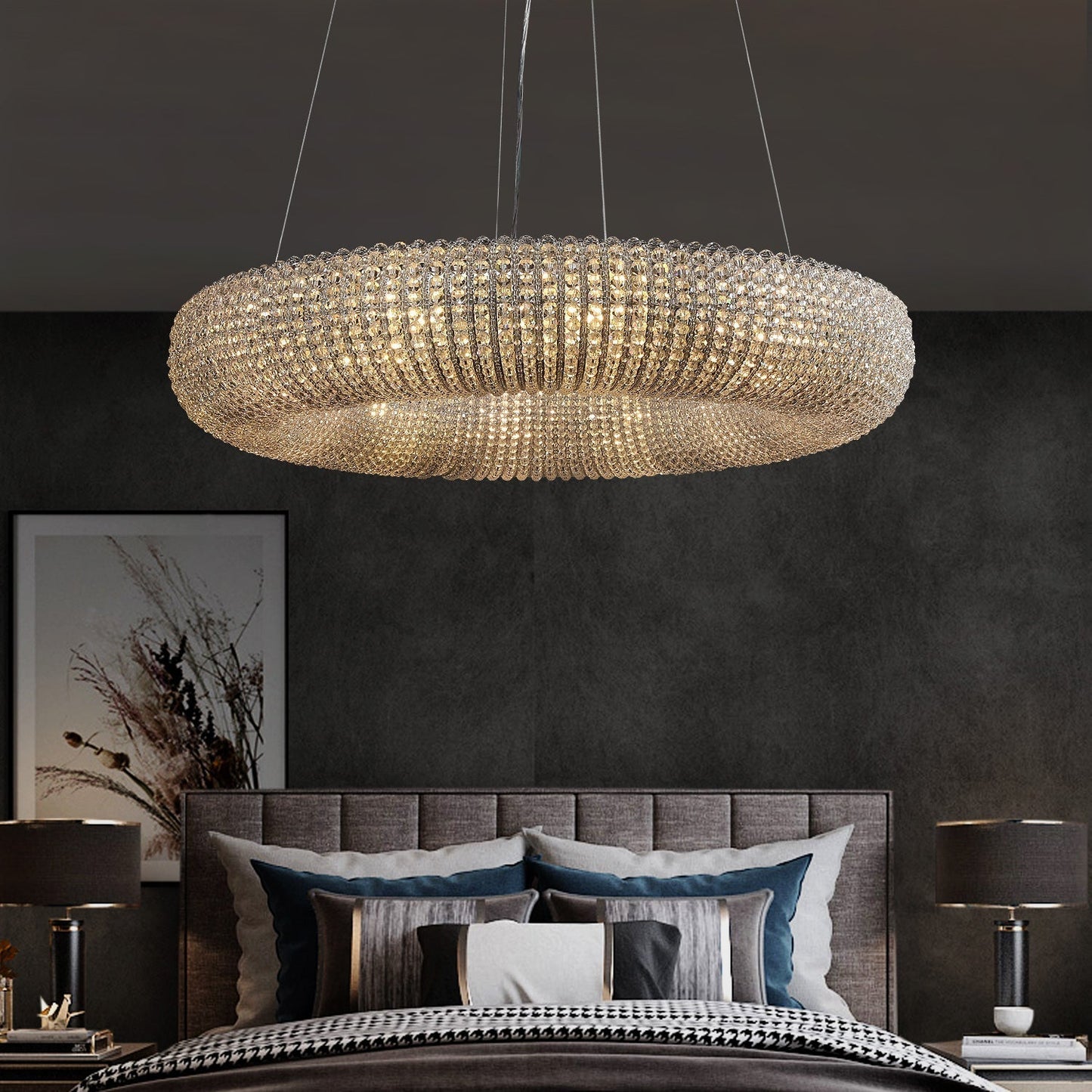 Halo Ring Modern Clear Crystal Chandelier
