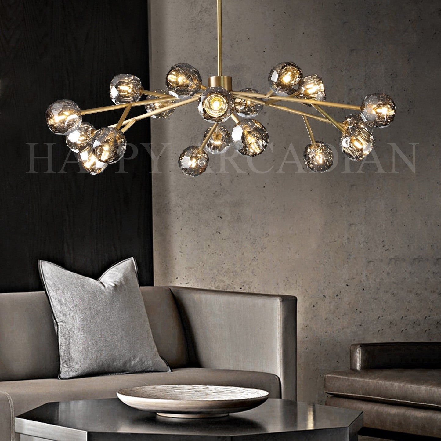 XINYUE Bola De Smoke Ball Round Chandelier 36"