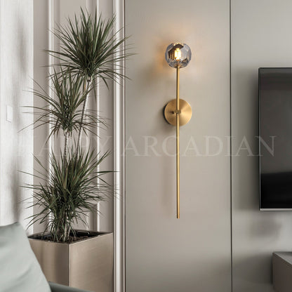 xinyue Lighting Bola De Long Style Smoke Crystal Wall Sconces