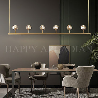 xinyue Lighting Bola De Modern Cristal Crystal Linear Chandelier 60"
