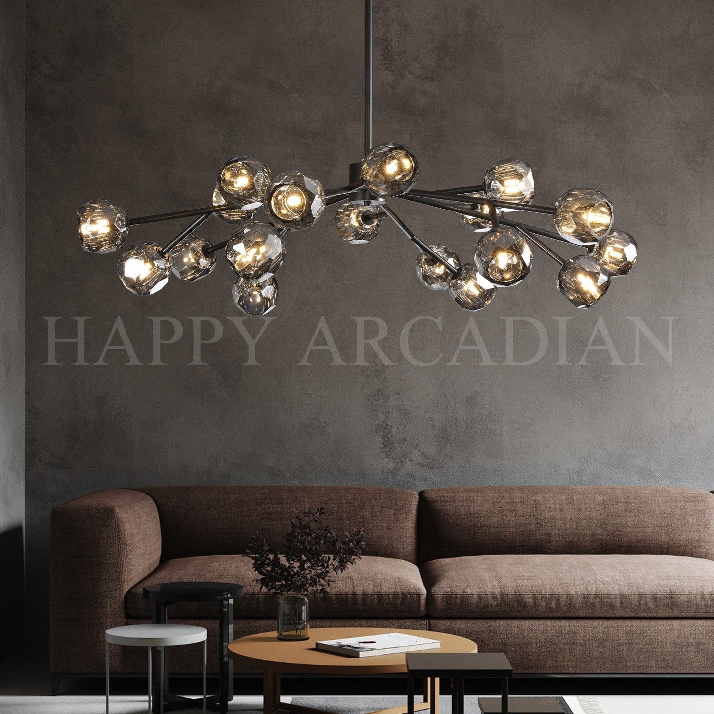 xinyue Lighting  Bola De Smoke Crystal Round Chandelier 48"