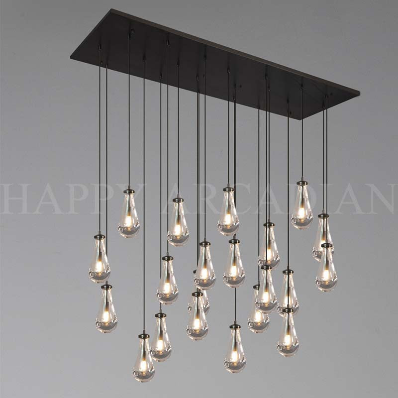 xinyue Raindrop Glass Linear Chandelier 72"