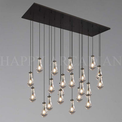 xinyue Raindrop Glass Linear Chandelier 72"