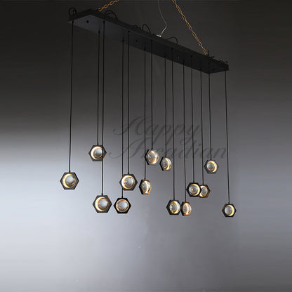 Celestra Crystal Ball Linear Chandelier 54" W 72''W