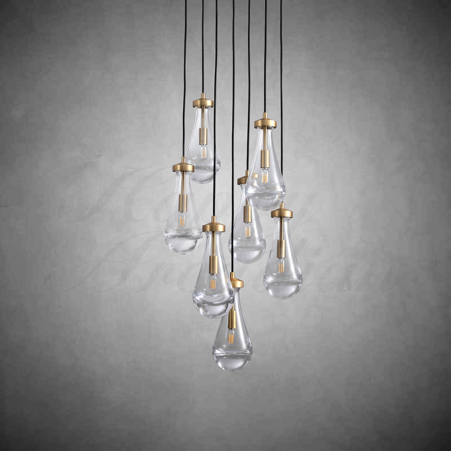 xinyue Lighting  Raindrop Glass Round Chandelier 18"