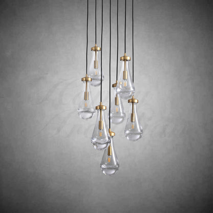 xinyue Lighting  Raindrop Glass Round Chandelier 18"