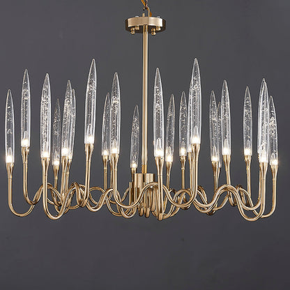 Reese Brass Glass  chandelier