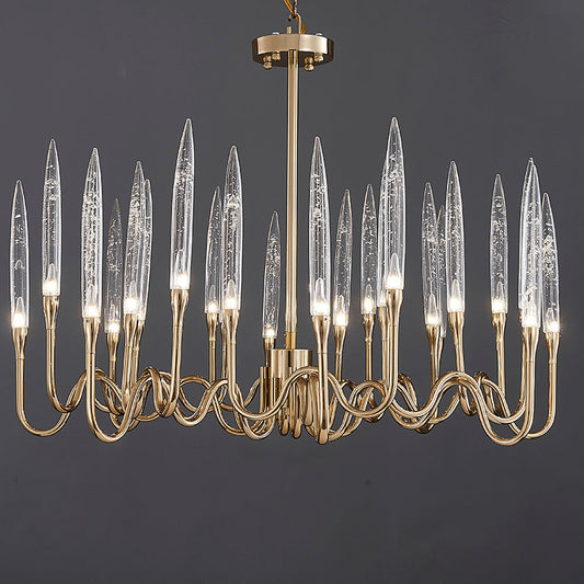 Reese Brass Glass  chandelier