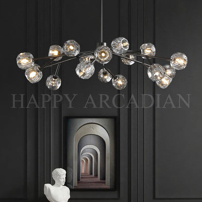 XINYUE Bola De Clear Crystal Round Chandelier 48"
