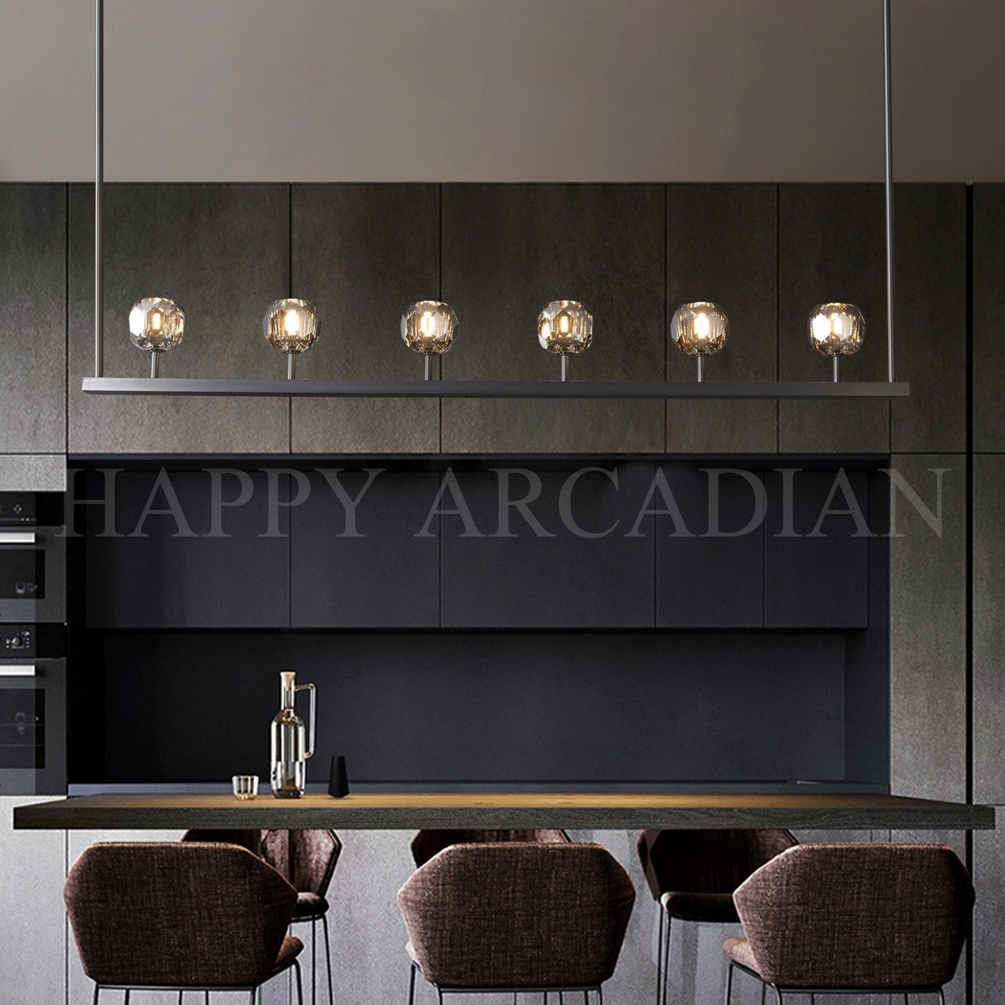xinyue Lighting Bola De Modern Cristal Crystal Linear Chandelier 60"