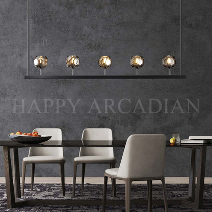 xinyue Bola De Smoke Glass Linear Chandelier 48" for Living room