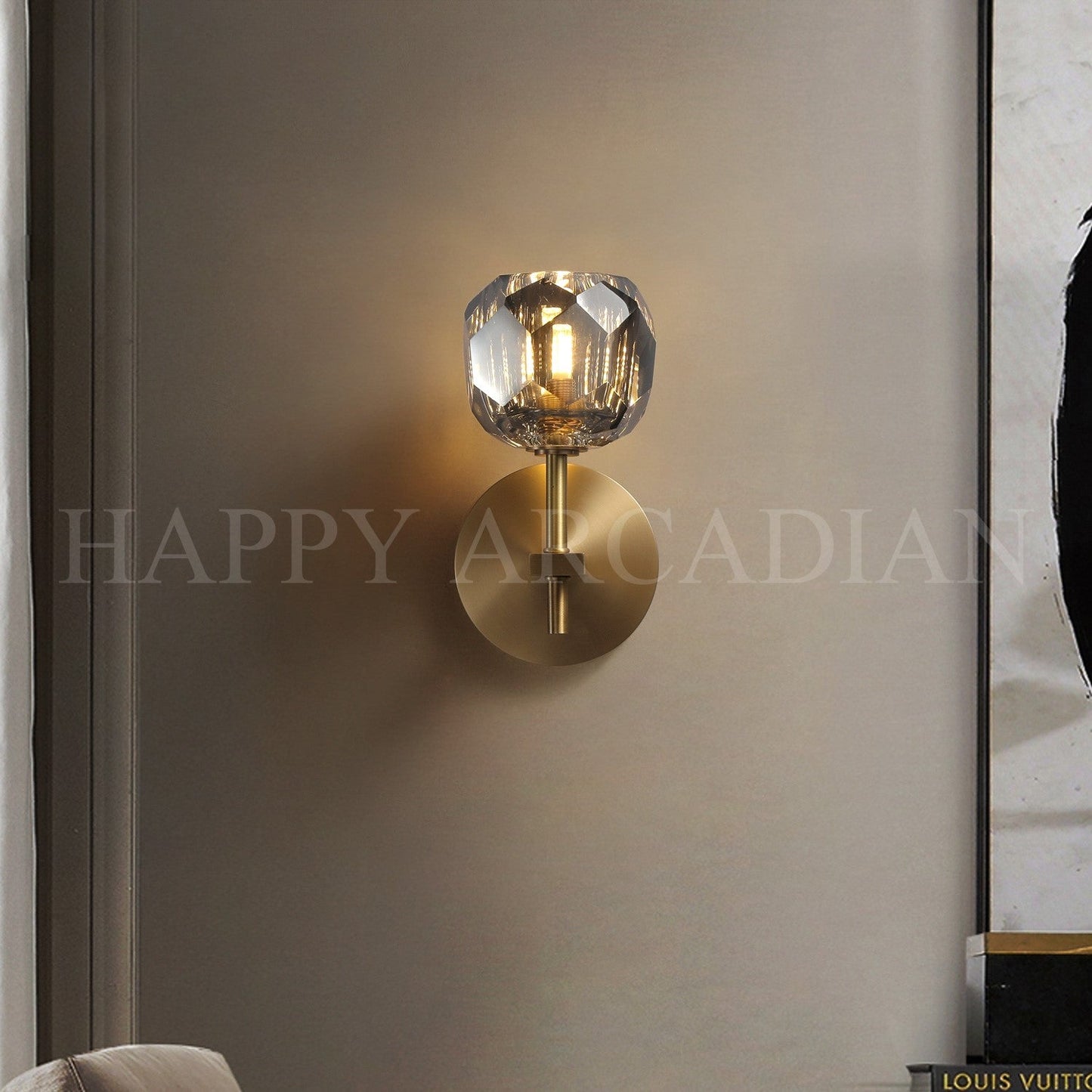 xinyue Lighting Bola De Short Style Smoke Crystal Wall Sconces