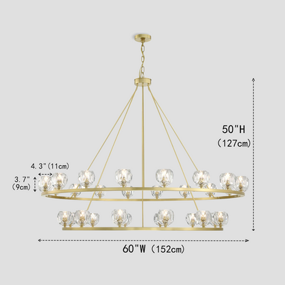 Aragon Tiered Crystal/Stone Chandelier 59"