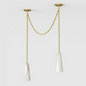 Contemporary Casey Chandelier in Alabaster, 2-Light Vintage Alabaster Pendant Cluster