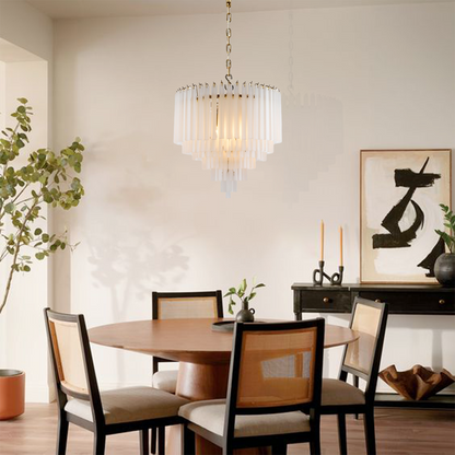 3-Tier Glass  Round Chandelier 24"