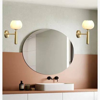 Modern Alabaster Globe Wall Sconce For Bedroom