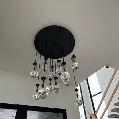 xinyue Raindrop Glass Round Chandelier 36"