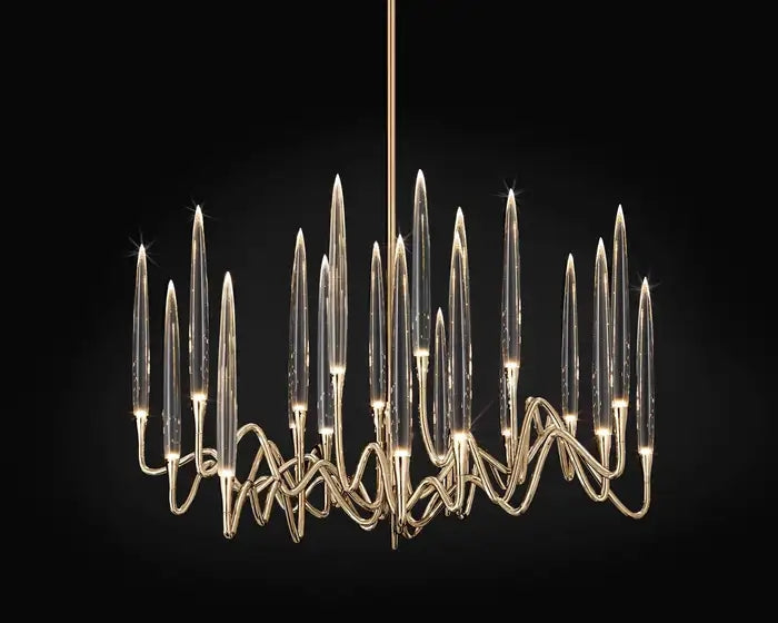 Elijah Crystal Round Chandelier D33'' 47''  55''