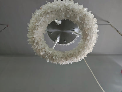 Kandace Round Rock Crystal Pendant Light Modern Chandelier for Living Room