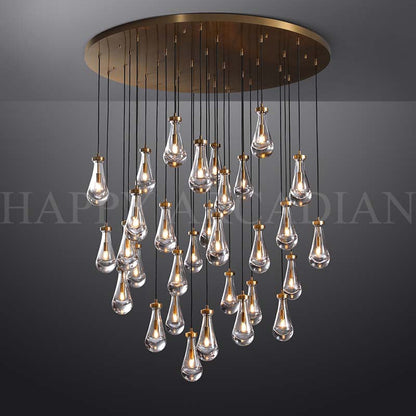 xinyue Raindrop Glass Round Chandelier 60"