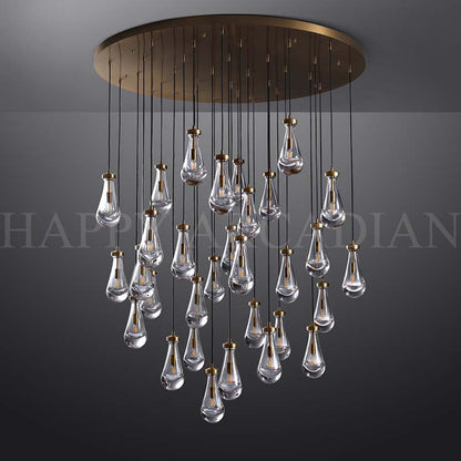 xinyue Raindrop Glass Round Chandelier 60"