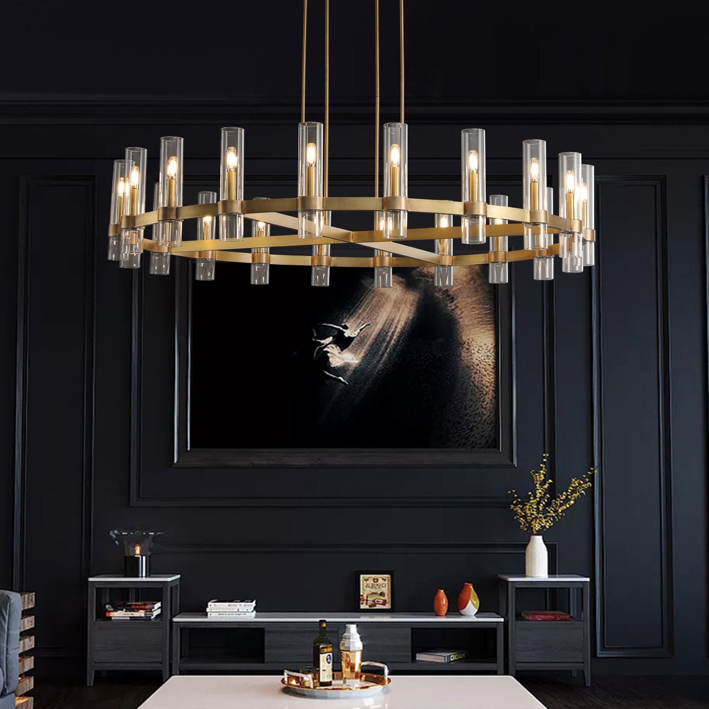 xinyue Lighting Rebecca Round Chandelier 48″, 16-Lights