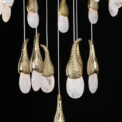 Kathleen Rock Crystal Short-eggplants Pendant Modern 32 Light LED Chandelier