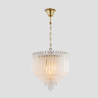 3-Tier Glass  Round Chandelier 24"