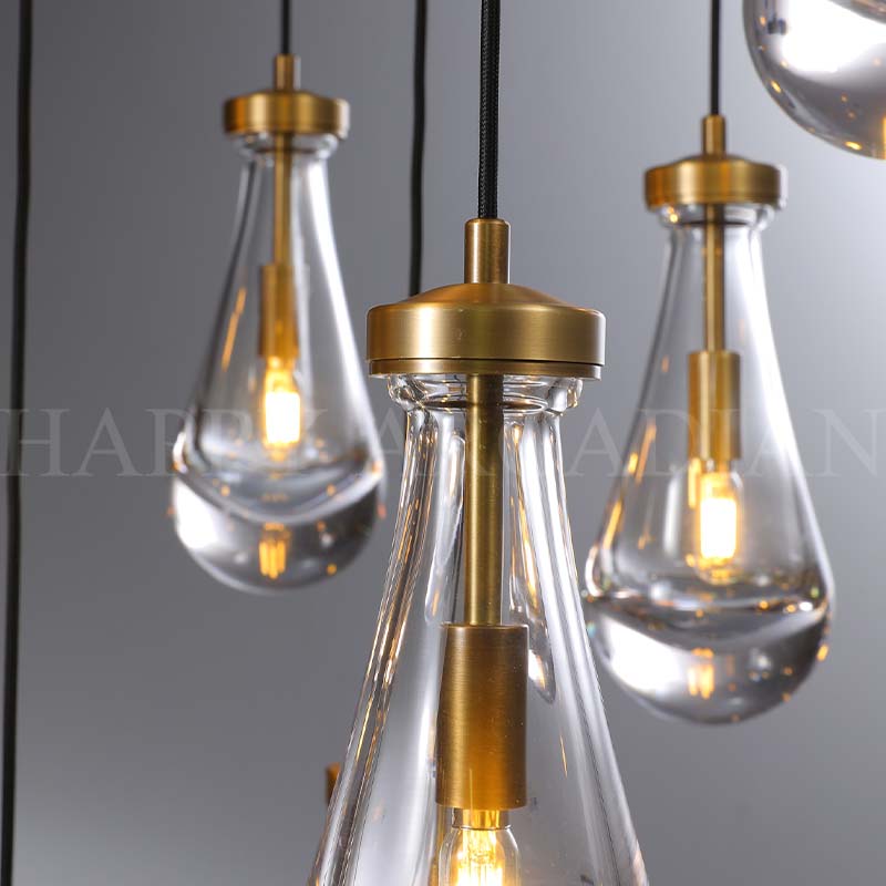 xinyue Lighting Raindrop Round Chandelier Glass Chandelier 36",13-Lights