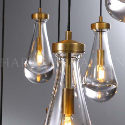xinyue Raindrop Glass Linear Chandelier 72"