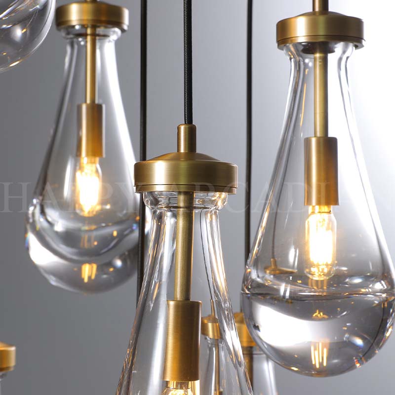 xinyue Lighting Raindrop Round Chandelier 60″, 31-Lights
