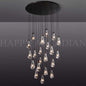 xinyue Lighting Raindrop Round Chandelier 47",21-Lights