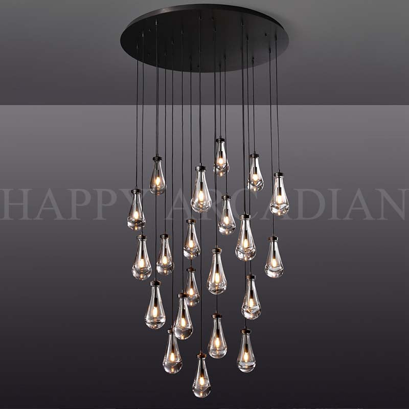 xinyue Lighting Raindrop Glass Round Chandelier 47"
